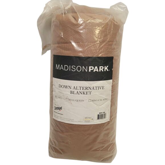 Madison Park Window Down Alternative Blanket Brown with Satin Trim Size Twin - Picture 4 of 7